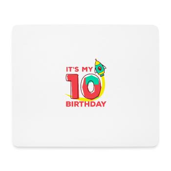 Lustiges Zitat Katzeneis Es ist mein 10. Bday - Mousepad (Querformat) - Weiß - Vorne