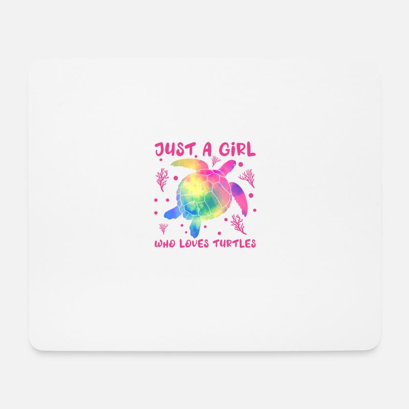 Spaß die Mädchen, die Schildkröten liebt - Frauen - Mousepad (Querformat) - Weiß