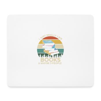 Vintage quote I only like books very much - Mouse Pad (horizontal) - white - Front
