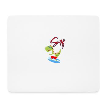 Vacances d’été Surf Surfer’s Dino - Tapis de souris (format paysage) - blanc - Devant