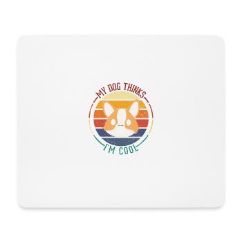 Drôle de citation amoureux des chiens mon chien pense que je - Tapis de souris (format paysage) - blanc - Devant