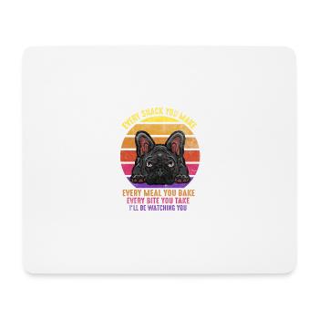 Français Bulldog Puppy Retro Drôle Français Bulldog Do - Tapis de souris (format paysage) - blanc - Devant