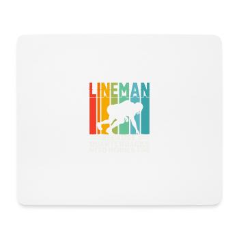 Football lineman because quarterbacks heroes retro ba - Mouse Pad (horizontal) - white - Front