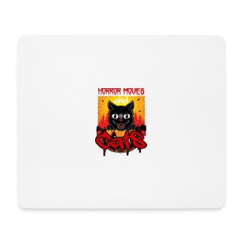 Funny Quote Cats Horror Movies Cute Halloween - Mouse Pad (horizontal) - white - Front