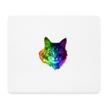 Regenbogenkatze - Mousepad (Querformat) - Weiß - Vorne