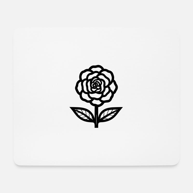 Blume - Mousepad (Querformat) - Weiß