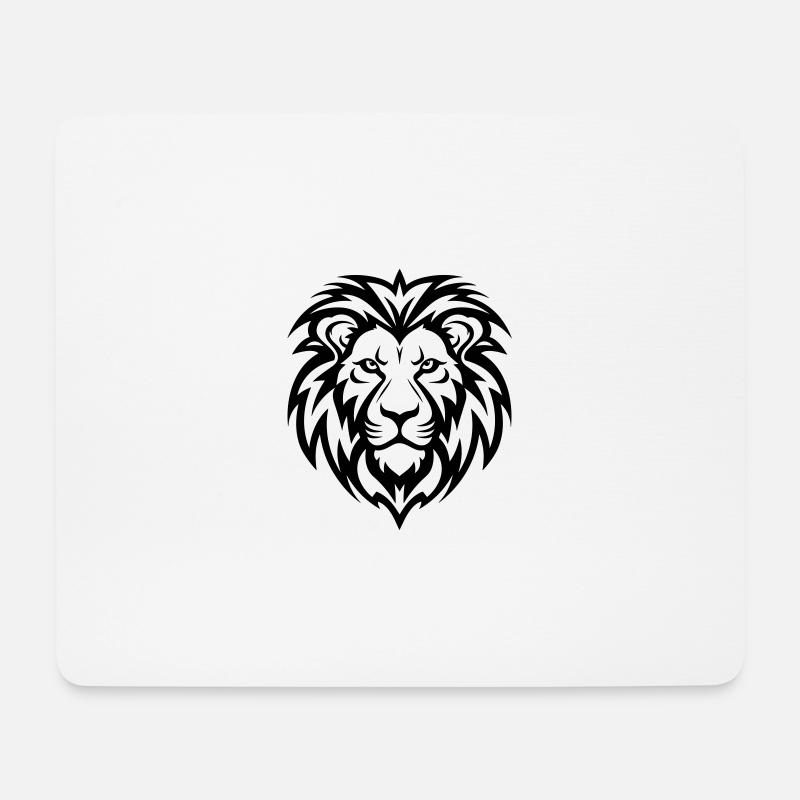 Löwenkopf - Mousepad (Querformat) - Weiß