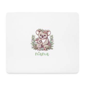 Maman Koala ours câlin I Couronne florale maman I Koala - Tapis de souris (format paysage) - blanc - Devant