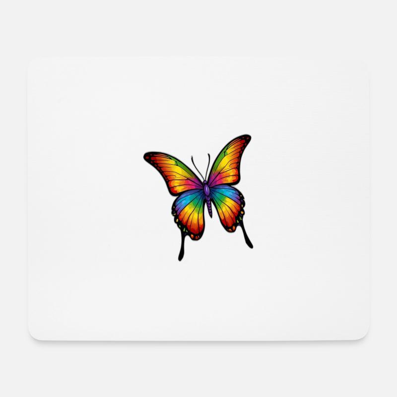 Regenbogen Schmetterling - Mousepad (Querformat) - Weiß