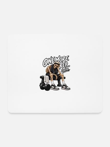 Noch eine Wiederholung, ich schwöre – lustiges Zitat aus dem Fitnessstudio - Mousepad (Querformat) - Weiß