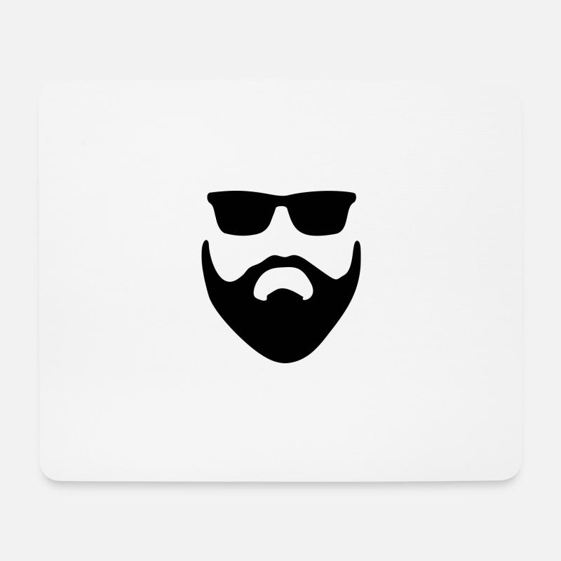 beard - Tapis de souris (format paysage) - blanc