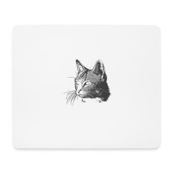 Chat - Dessin - Tapis de souris (format paysage) - blanc - Devant