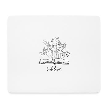 Book lover Wildblumen aus Buch - Mousepad (Querformat) - Weiß - Vorne