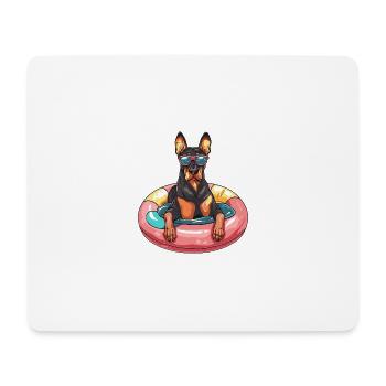 Dobermann Hund Comic Cool - Mousepad (Querformat) - Weiß - Vorne