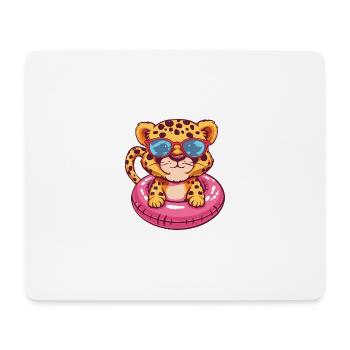 Leopard Comic Cool - Mousepad (Querformat) - Weiß - Vorne