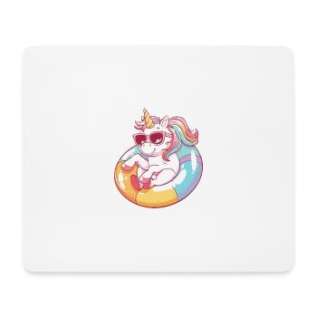 Licorne Bande Dessinée Cool - Tapis de souris (format paysage) - blanc - Devant