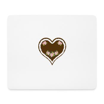 Coeur de pain d'épice vierge / PERSONNALISABLE - Tapis de souris (format paysage) - blanc - Devant
