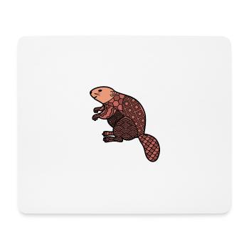 ZenDoodle "Biber" - Mousepad (Querformat) - Weiß - Vorne