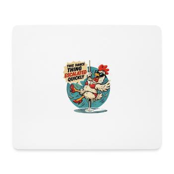 Poulet Danse à la Barre Humour Décalé - Mousepad (Querformat) - Weiß - Vorne