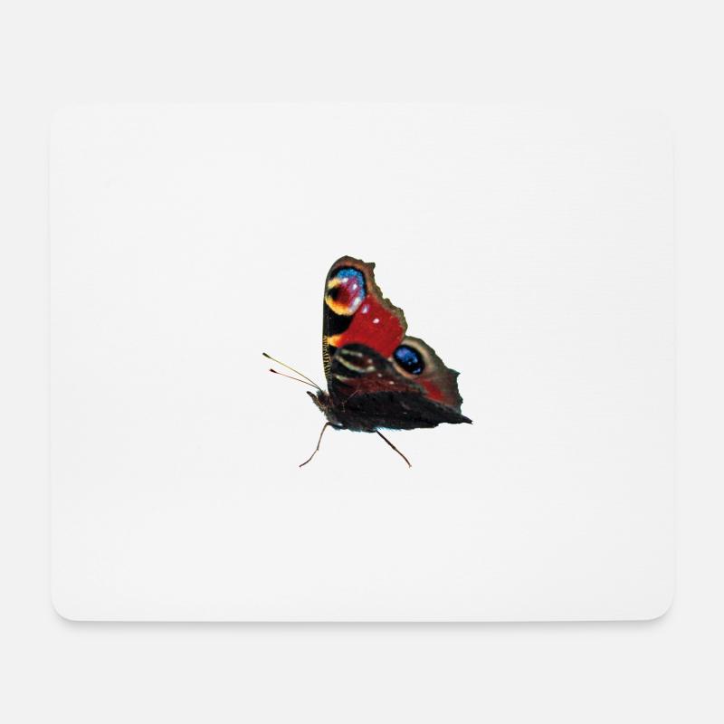 Butterfly peacock eye - Mouse Pad (horizontal) - white