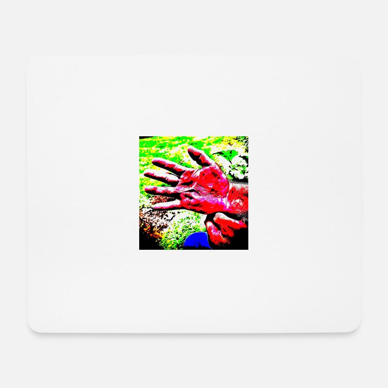 Die vom Leben gezeichnete Hand - Mousepad (Querformat) - Weiß