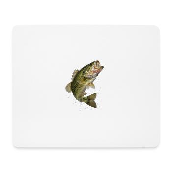 Basses dans le saut dynamique - Tapis de souris (format paysage) - blanc - Devant