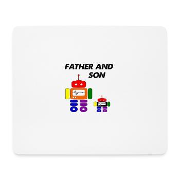 father and son - Mouse Pad (horizontal) - white - Front