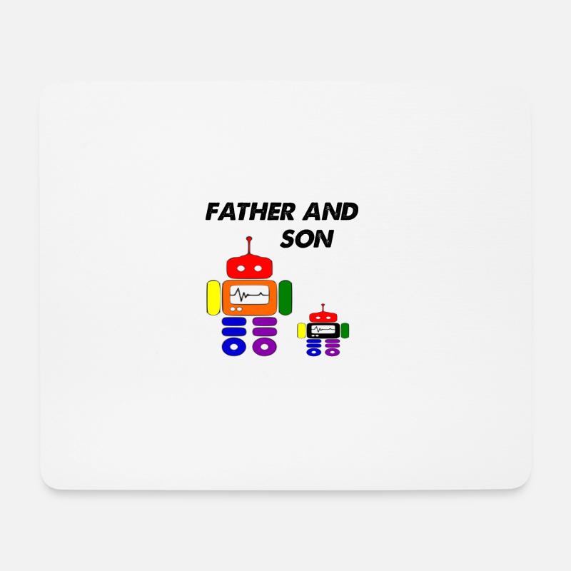 père et fils - Tapis de souris (format paysage) - blanc