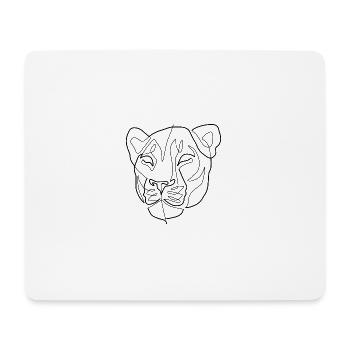 Löwen Kopf Linie - Mousepad (Querformat) - Weiß - Vorne