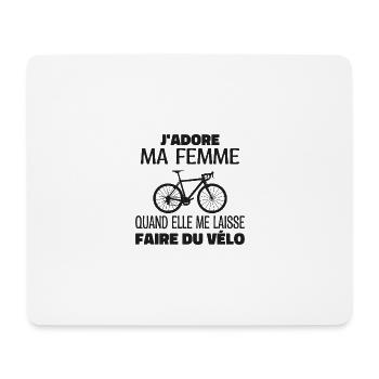 J'adore ma femme cadeau pour cycliste - Tapis de souris (format paysage) - blanc - Devant