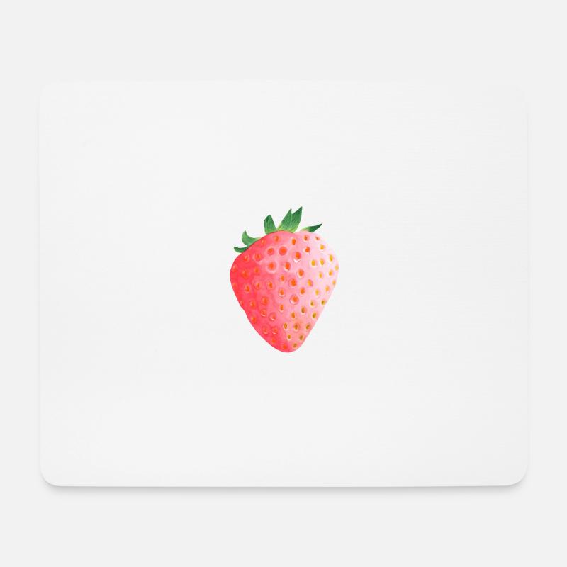 Erdbeere - Mousepad (Querformat) - Weiß