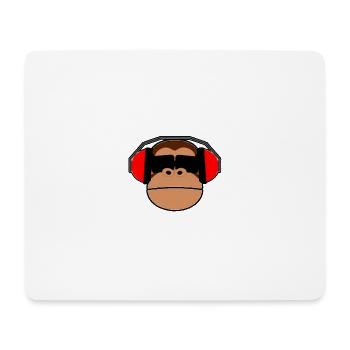 Affe Kopfhörer Schimpanse Musik Brille Geschenk - Mousepad (Querformat) - Weiß - Vorne