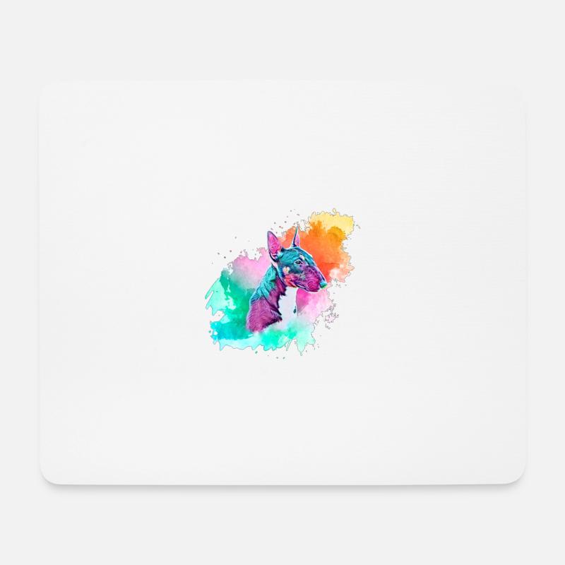Colorsplash miniature bull terrier - Mouse Pad (horizontal) - white