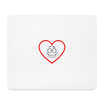 erwartungsvolles Herz comicstyle Sticker Aufkleber - Mousepad (Querformat) - Weiß - Vorne