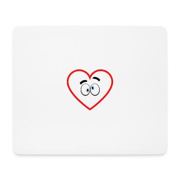 verwirrtes Herz comicstyle Sticker Aufkleber - Mousepad (Querformat) - Weiß - Vorne