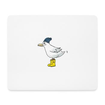 Möwe mit Gummistiefeln - Mousepad (Querformat) - Weiß - Vorne