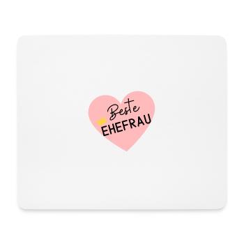 BESTE Ehefrau! Herz-Krone personalisierbar - Mousepad (Querformat) - Weiß - Vorne