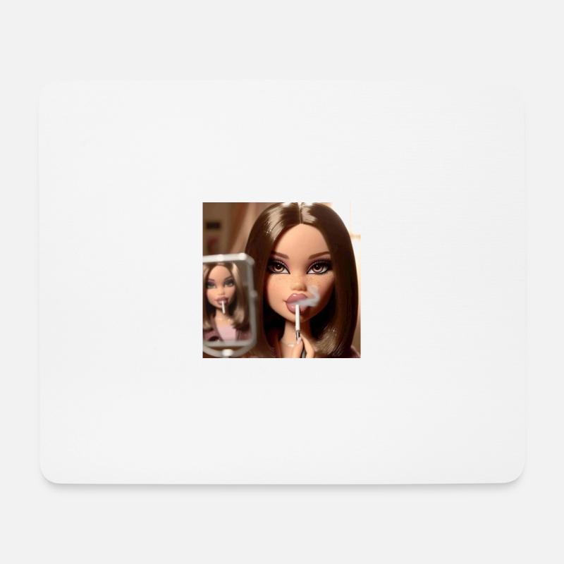 Smoke Girl - Mousepad (Querformat) - Weiß