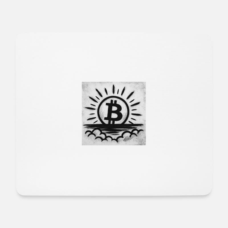 Sun goes up with Bitcoin - Mousepad (Querformat) - Weiß