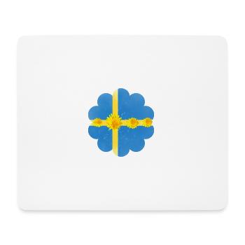 Suède Pissenlit Fleurs Suède Drapeau - Tapis de souris (format paysage) - blanc - Devant