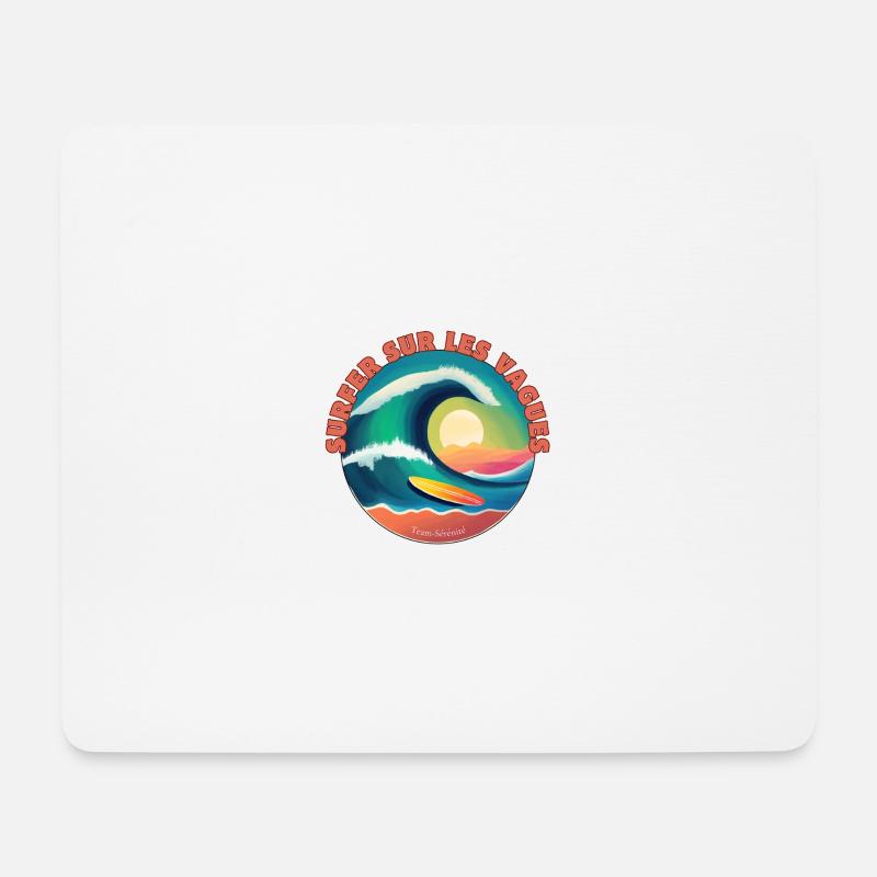 Surfen auf den Wellen - Mousepad (Querformat) - Weiß