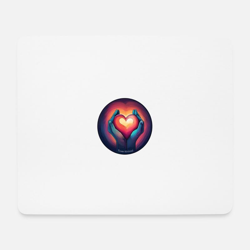 Herz in der Hand - Mousepad (Querformat) - Weiß