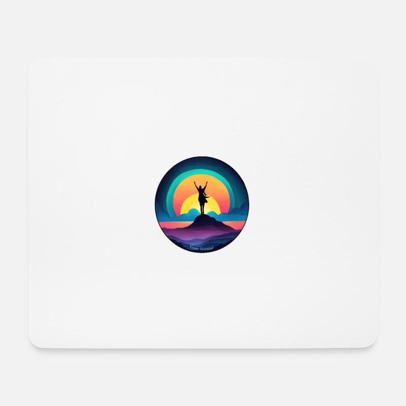 Gelassenheit bei Sonnenaufgang - Mousepad (Querformat) - Weiß