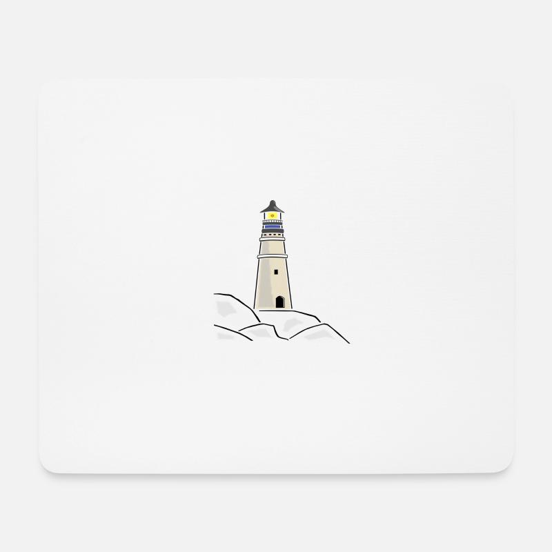 Phare maritime - Mousepad (Querformat) - Weiß