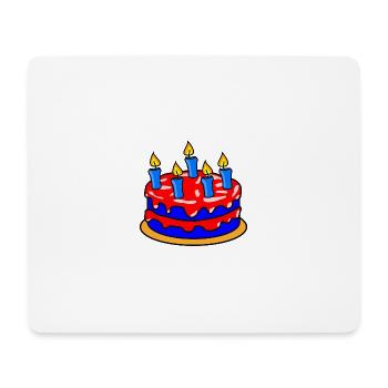 Gâteau d'anniversaire - Tapis de souris (format paysage) - blanc - Devant