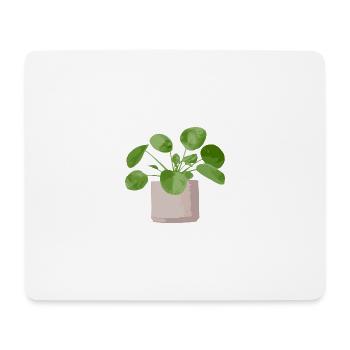 pilea - Tapis de souris (format paysage) - blanc - Devant