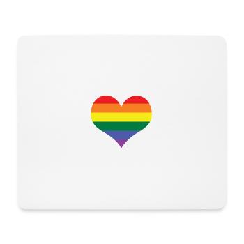 Süßes LGBT-Herz mit Regenbogenstreifen - Mousepad (Querformat) - Weiß - Vorne