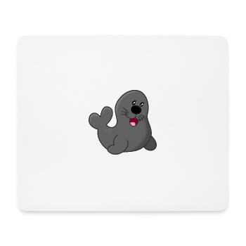 Kouwo le phoque - Tapis de souris (format paysage) - blanc - Devant