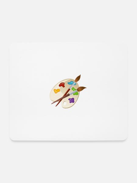 Malerpalette - Mousepad (Querformat) - Weiß