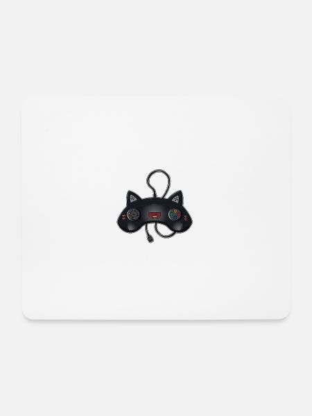Cat Joystick - Mouse Pad (horizontal) - white